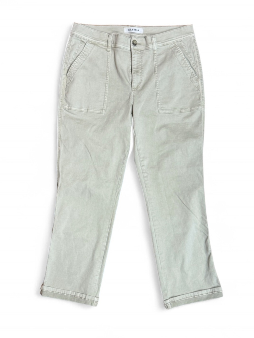 Lila Ryan Payton Utility Crop Pants in Peyote Beige - Size 10